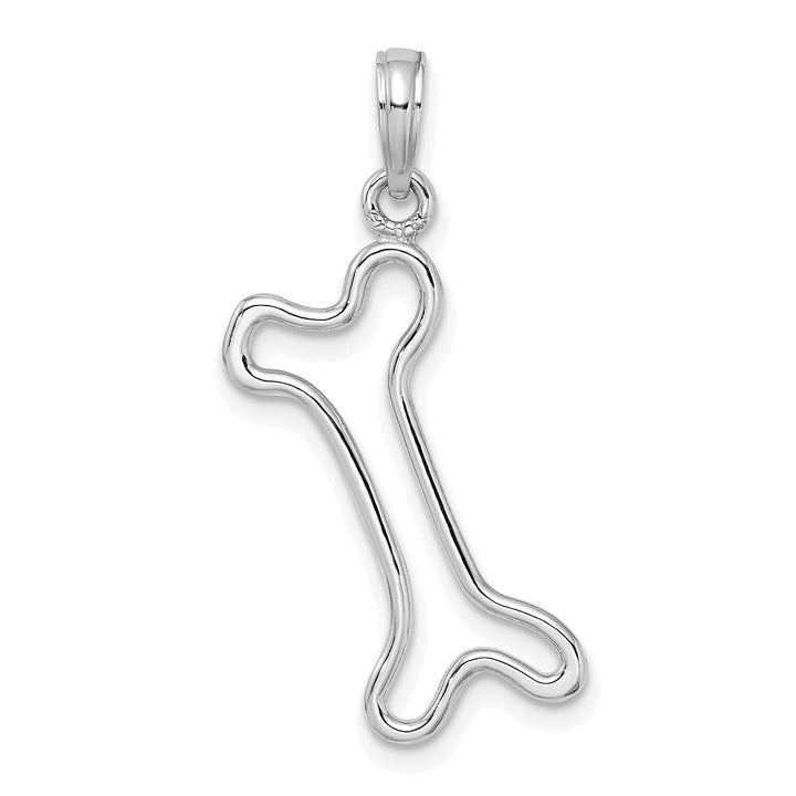 Lovely Rita's Pendants & Charms 14K White Gold Cut-Out Design Polished Finish Dog Bone Charm Pendant