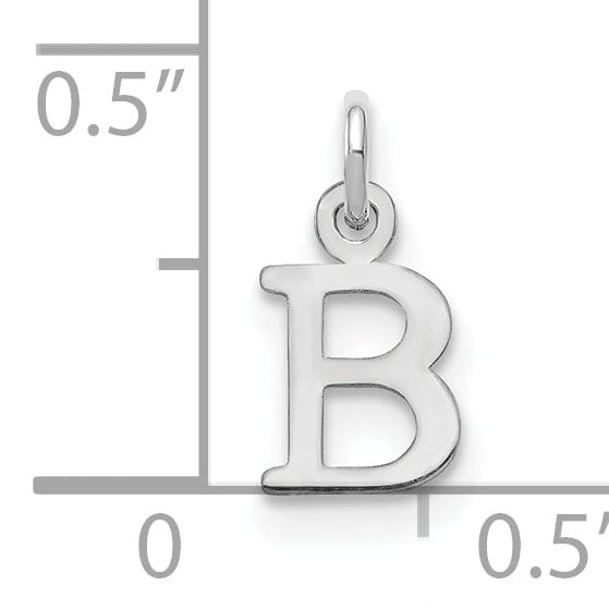 Lovely Rita's Pendants & Charms 14k White Gold Cut-Out Letter B Initial Design Charm Pendant