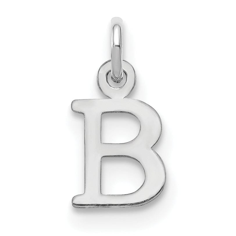 Lovely Rita's Pendants & Charms 14k White Gold Cut-Out Letter B Initial Design Charm Pendant