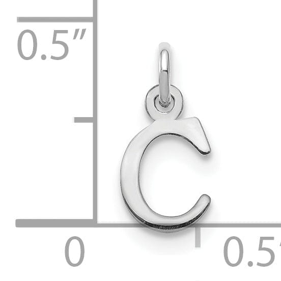 Lovely Rita's Pendants & Charms 14k White Gold Cut-Out Letter C Initial Design Charm Pendant