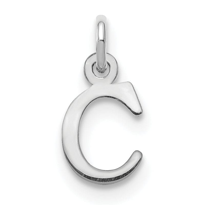 Lovely Rita's Pendants & Charms 14k White Gold Cut-Out Letter C Initial Design Charm Pendant