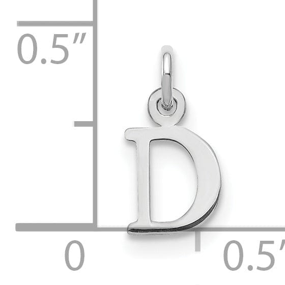 Lovely Rita's Pendants & Charms 14k White Gold Cut-Out Letter D Initial Design Charm Pendant