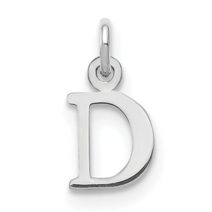 Lovely Rita's Pendants & Charms 14k White Gold Cut-Out Letter D Initial Design Charm Pendant