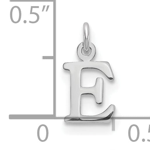 Lovely Rita's Pendants & Charms 14k White Gold Cut-Out Letter E Initial Design Charm Pendant