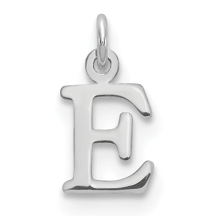 Lovely Rita's Pendants & Charms 14k White Gold Cut-Out Letter E Initial Design Charm Pendant