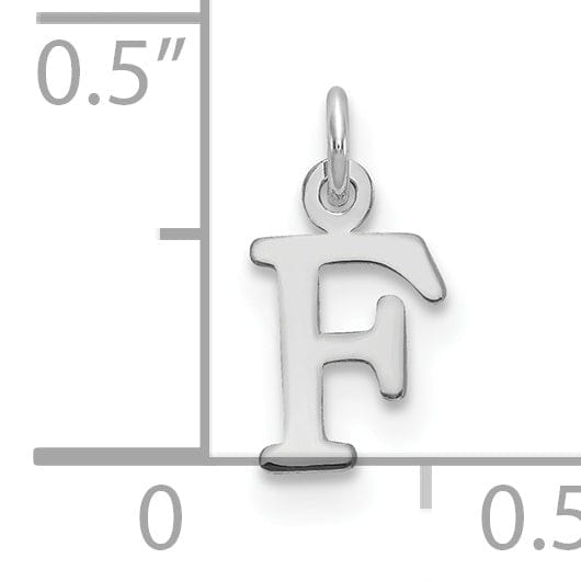 Lovely Rita's Pendants & Charms 14k White Gold Cut-Out Letter F Initial Design Charm Pendant