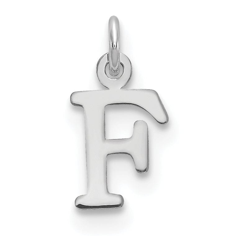 Lovely Rita's Pendants & Charms 14k White Gold Cut-Out Letter F Initial Design Charm Pendant