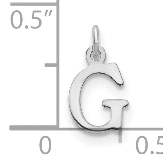 Lovely Rita's Pendants & Charms 14k White Gold Cut-Out Letter G Initial Design Charm Pendant