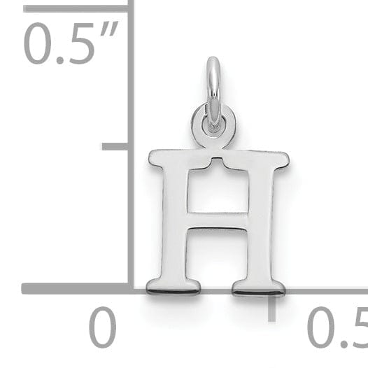 Lovely Rita's Pendants & Charms 14k White Gold Cut-Out Letter H Initial Design Charm Pendant