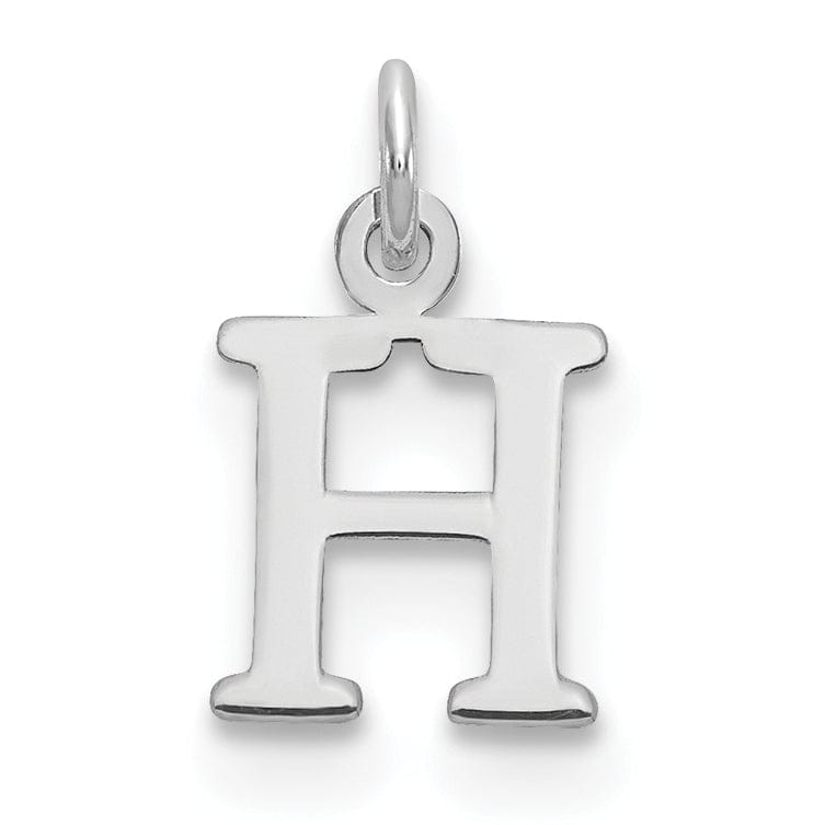 Lovely Rita's Pendants & Charms 14k White Gold Cut-Out Letter H Initial Design Charm Pendant