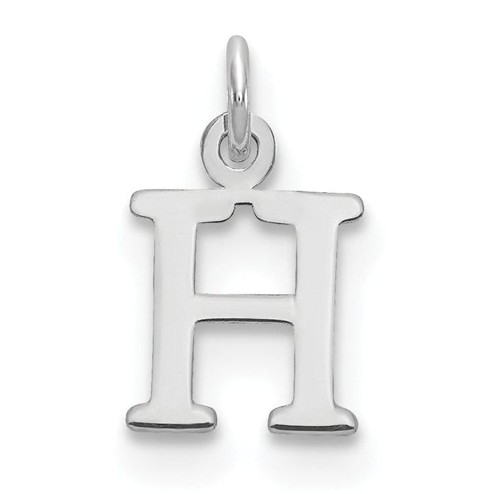 Lovely Rita's Pendants & Charms 14k White Gold Cut-Out Letter H Initial Design Charm Pendant