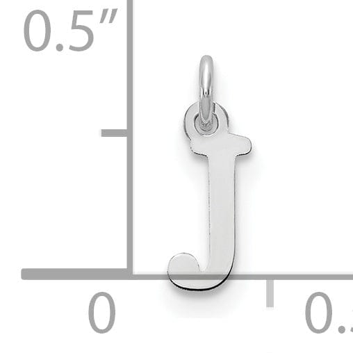 Lovely Rita's Pendants & Charms 14k White Gold Cut-Out Letter J Initial Design Charm Pendant