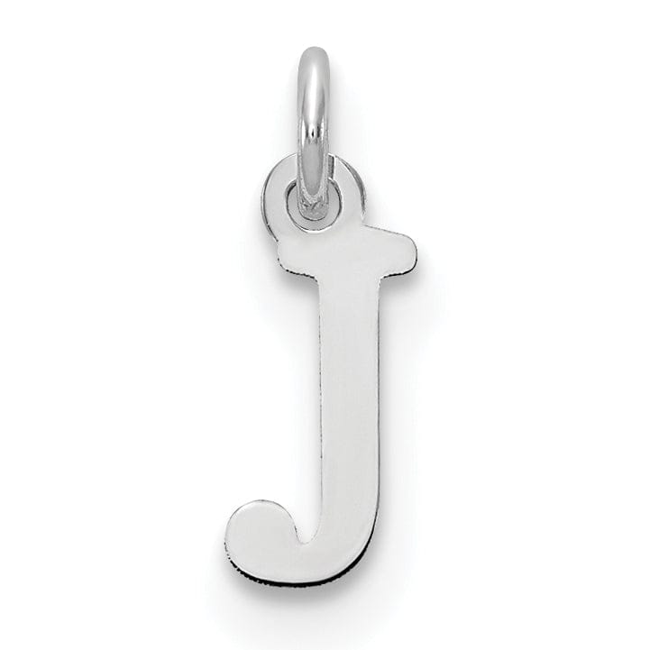 Lovely Rita's Pendants & Charms 14k White Gold Cut-Out Letter J Initial Design Charm Pendant