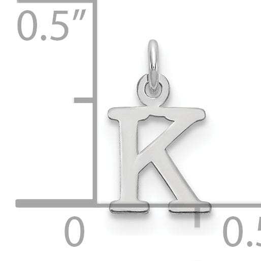 Lovely Rita's Pendants & Charms 14k White Gold Cut-Out Letter K Initial Design Charm Pendant