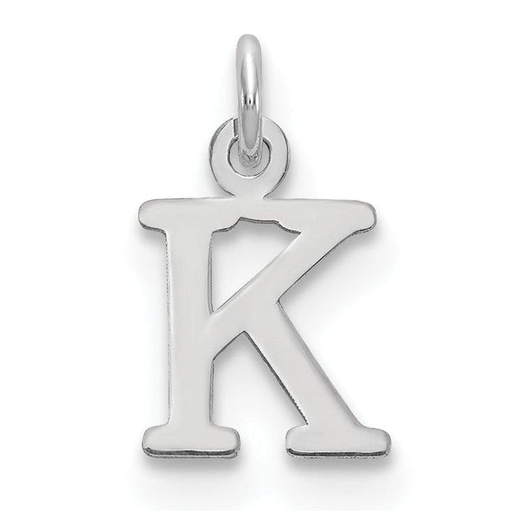 Lovely Rita's Pendants & Charms 14k White Gold Cut-Out Letter K Initial Design Charm Pendant