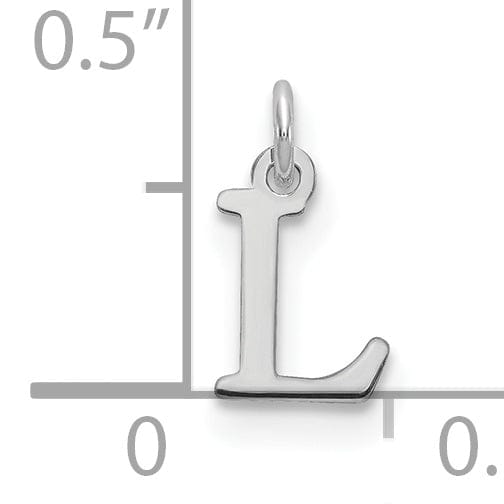 Lovely Rita's Pendants & Charms 14k White Gold Cut-Out Letter L Initial Design Charm Pendant