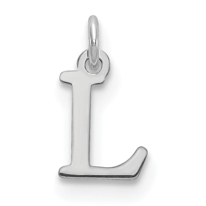 Lovely Rita's Pendants & Charms 14k White Gold Cut-Out Letter L Initial Design Charm Pendant