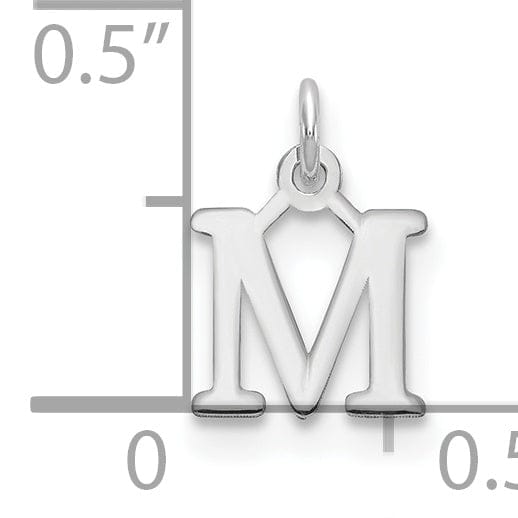 Lovely Rita's Pendants & Charms 14k White Gold Cut-Out Letter M Initial Design Charm Pendant