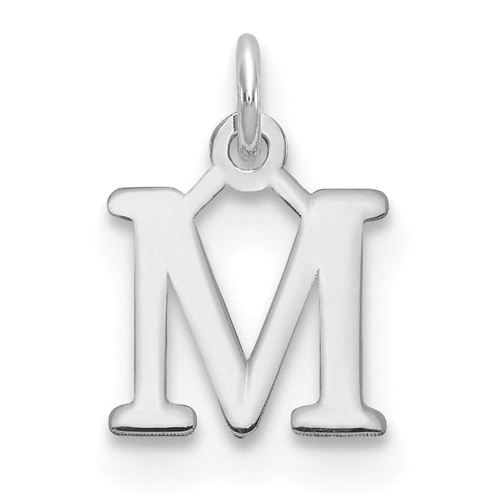 Lovely Rita's Pendants & Charms 14k White Gold Cut-Out Letter M Initial Design Charm Pendant
