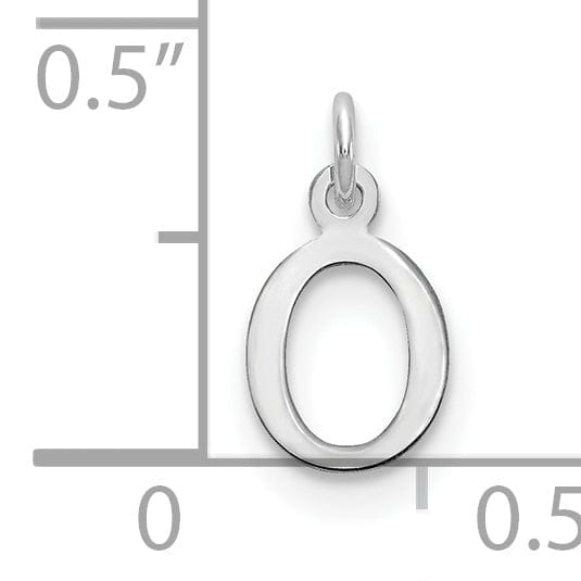 Lovely Rita's Pendants & Charms 14k White Gold Cut-Out Letter O Initial Design Charm Pendant