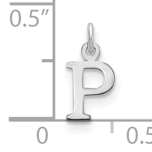 Lovely Rita's Pendants & Charms 14k White Gold Cut-Out Letter P Initial Design Charm Pendant