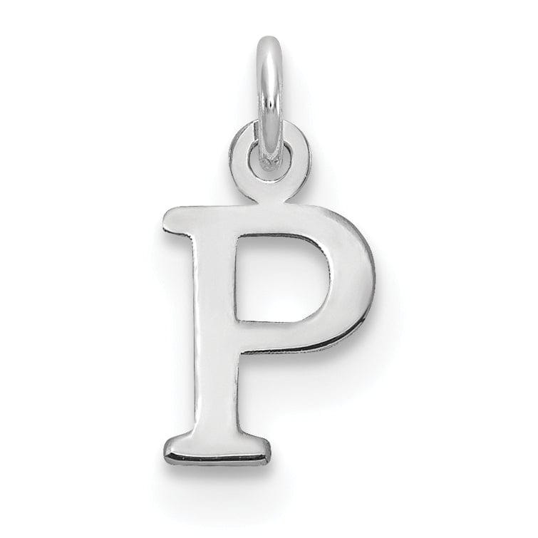 Lovely Rita's Pendants & Charms 14k White Gold Cut-Out Letter P Initial Design Charm Pendant