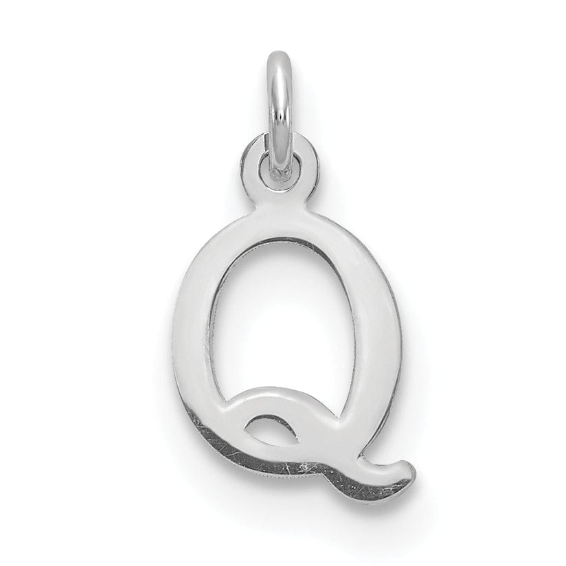 Lovely Rita's Pendants & Charms 14k White Gold Cut-Out Letter Q Initial Design Charm Pendant
