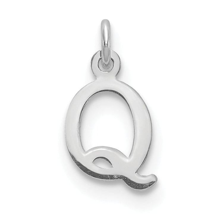 Lovely Rita's Pendants & Charms 14k White Gold Cut-Out Letter Q Initial Design Charm Pendant