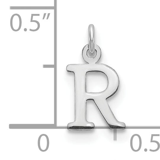 Lovely Rita's Pendants & Charms 14k White Gold Cut-Out Letter R Initial Design Charm Pendant