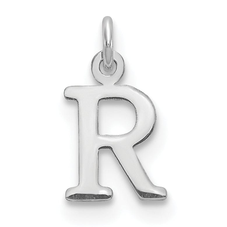 Lovely Rita's Pendants & Charms 14k White Gold Cut-Out Letter R Initial Design Charm Pendant