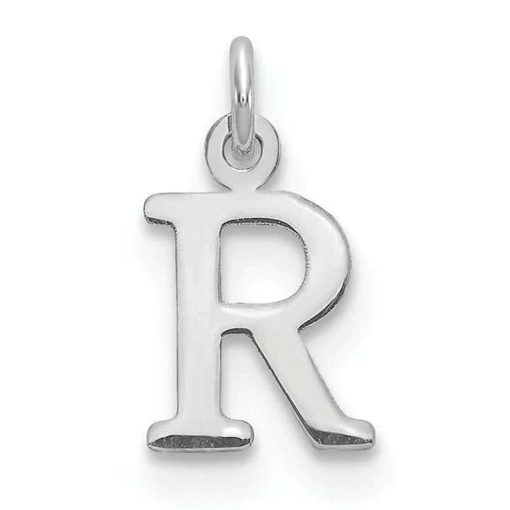 Lovely Rita's Pendants & Charms 14k White Gold Cut-Out Letter R Initial Design Charm Pendant