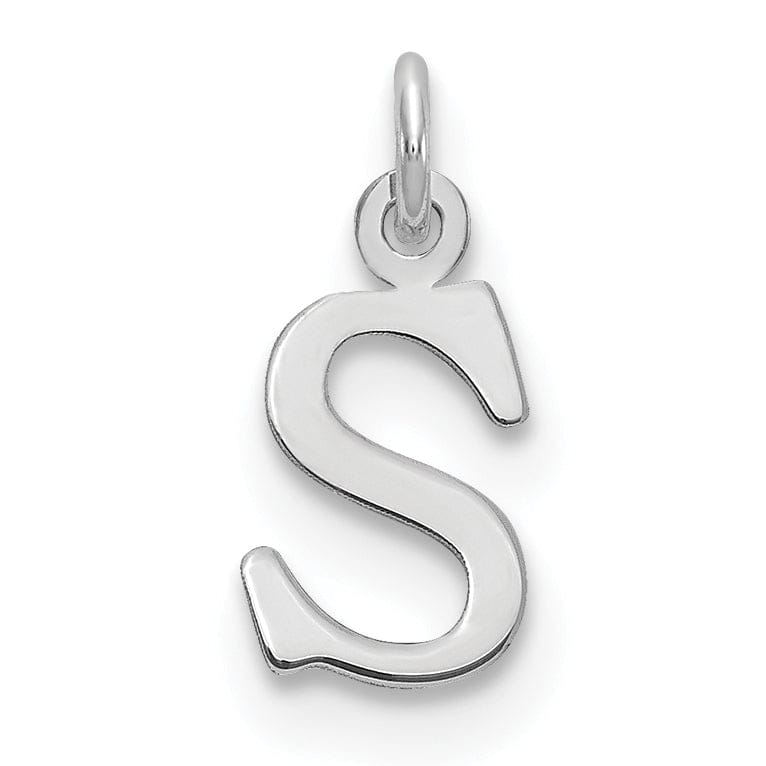 Lovely Rita's Pendants & Charms 14k White Gold Cut-Out Letter S Initial Design Charm Pendant
