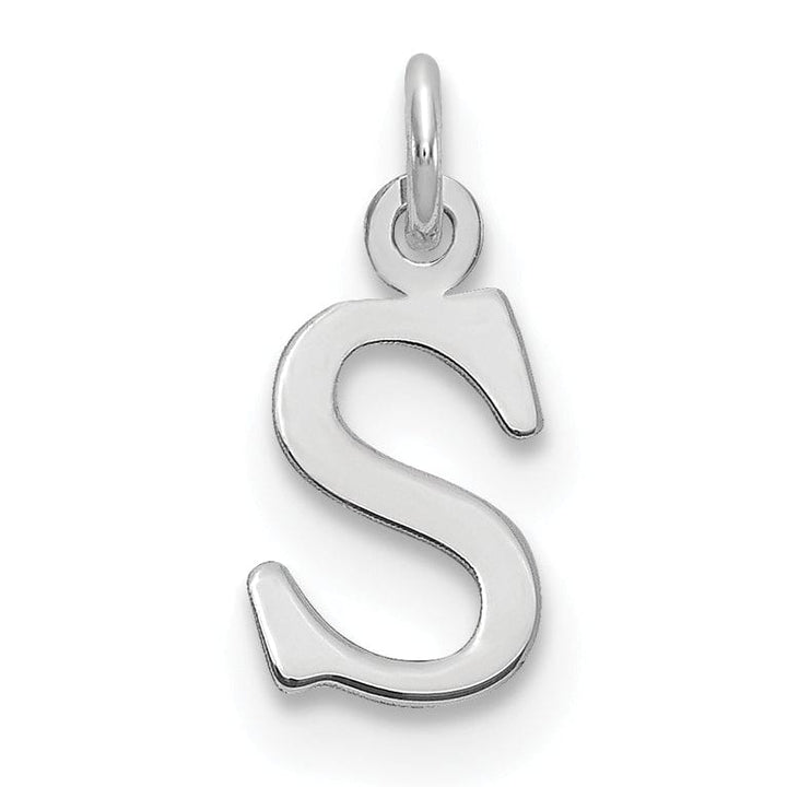 Lovely Rita's Pendants & Charms 14k White Gold Cut-Out Letter S Initial Design Charm Pendant