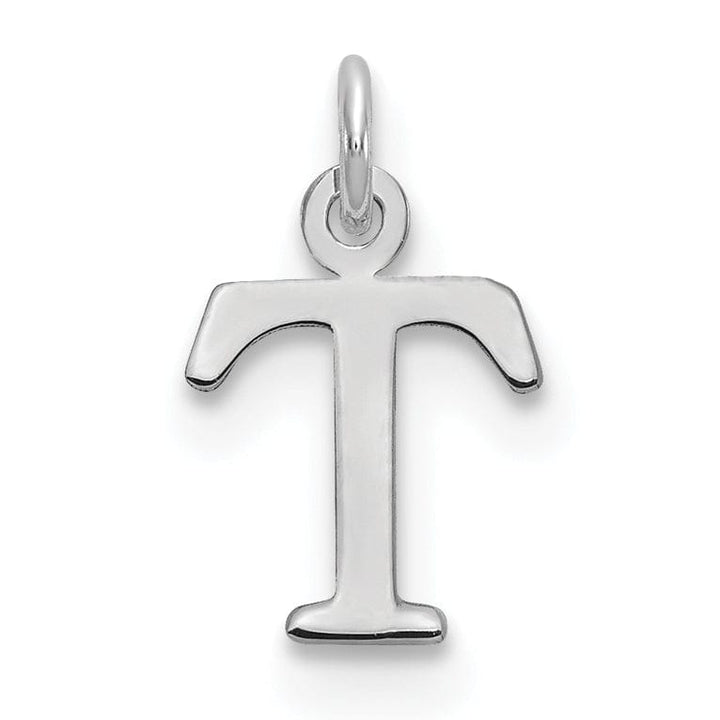 Lovely Rita's Pendants & Charms 14k White Gold Cut-Out Letter T Initial Design Charm Pendant