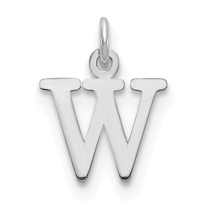 Lovely Rita's Pendants & Charms 14k White Gold Cut-Out Letter W Initial Design Charm Pendant