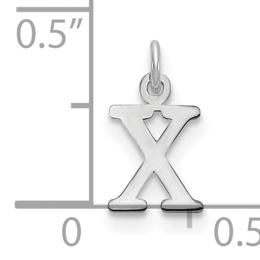 Lovely Rita's Pendants & Charms 14k White Gold Cut-Out Letter X Initial Design Charm Pendant