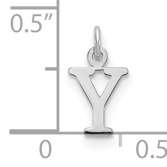 Lovely Rita's Pendants & Charms 14k White Gold Cut-Out Letter Y Initial Design Charm Pendant