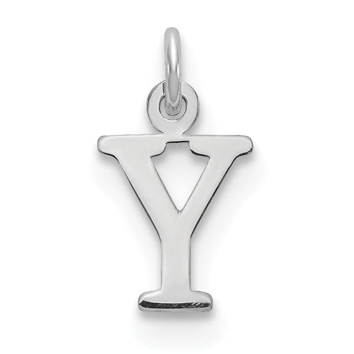 Lovely Rita's Pendants & Charms 14k White Gold Cut-Out Letter Y Initial Design Charm Pendant