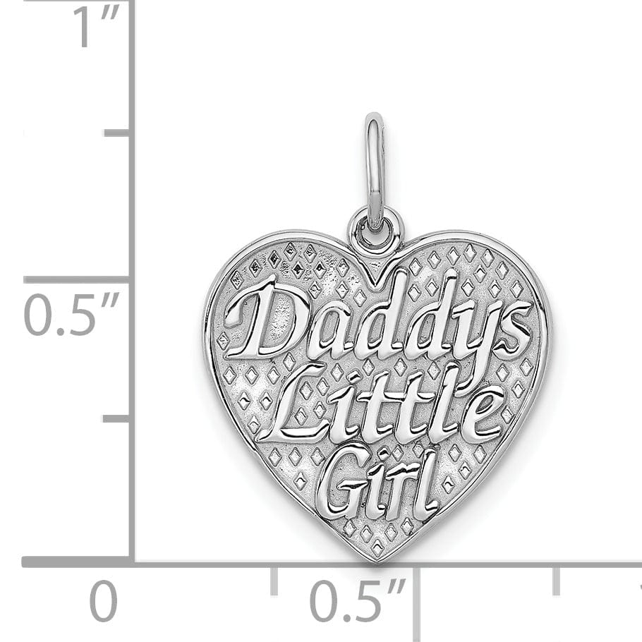Lovely Rita's Pendants & Charms 14k White Gold Daddys Little Girl Heart Charm