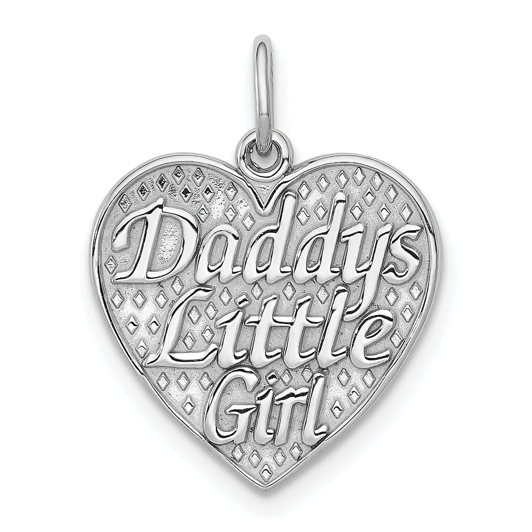 Lovely Rita's Pendants & Charms 14k White Gold Daddys Little Girl Heart Charm