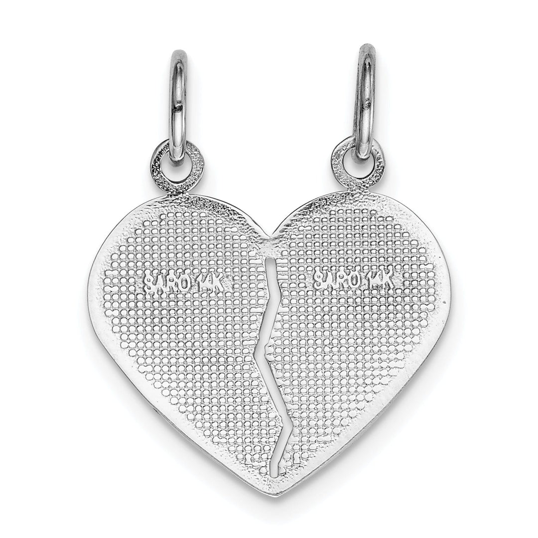 Lovely Rita's Pendants & Charms 14k White Gold Daughter Mom 2 Piece Heart Charm