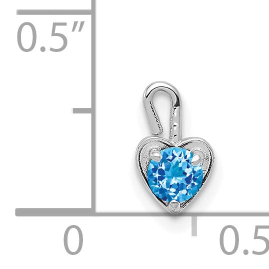 Lovely Rita's Pendants & Charms 14k White Gold December Birthstone Heart Charm