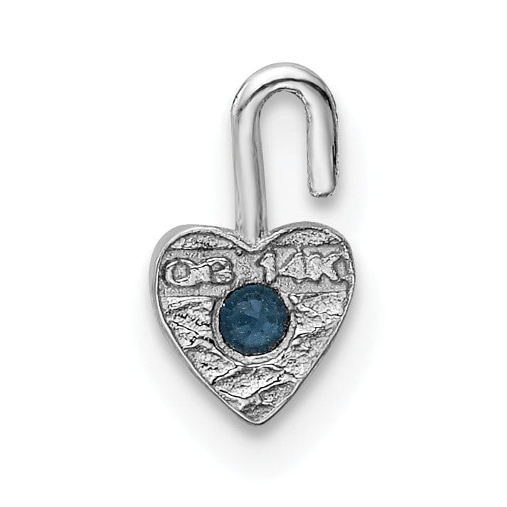Lovely Rita's Pendants & Charms 14k White Gold December Birthstone Heart Charm