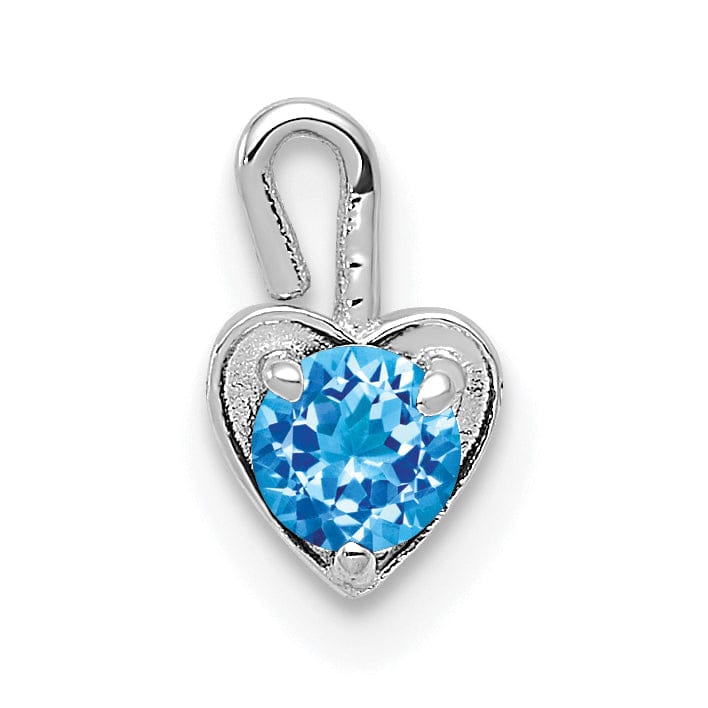 Lovely Rita's Pendants & Charms 14k White Gold December Birthstone Heart Charm