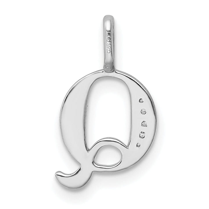 Lovely Rita's Pendants & Charms 14K White Gold Diamond 0.021-CT Letter Q Initial Charm Pendant
