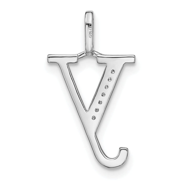 Lovely Rita's Pendants & Charms 14K White Gold Diamond 0.021-CT Lower Case Style Y Initial Charm Pendant