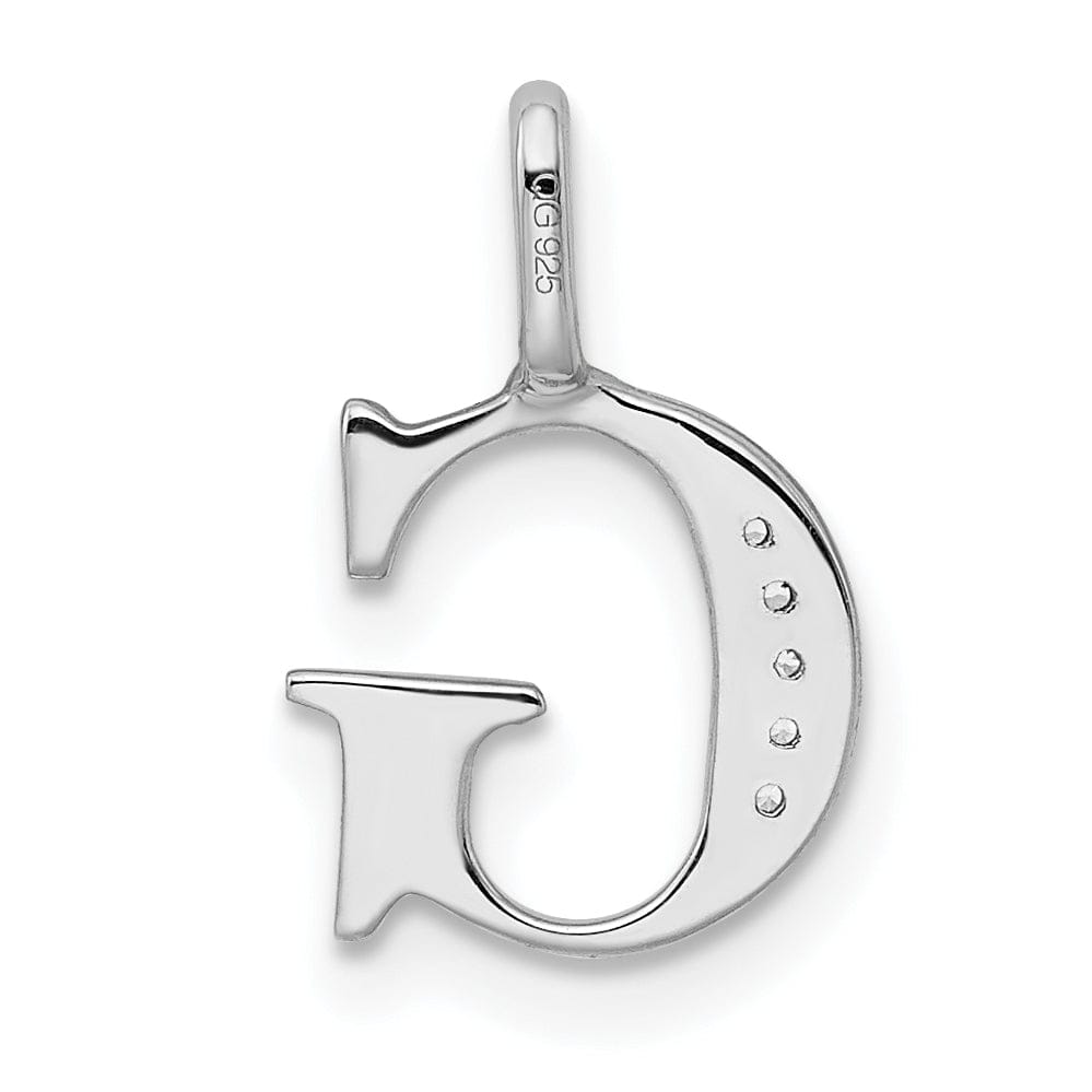 Lovely Rita's Pendants & Charms 14K White Gold Diamond 0.025-CT Letter G Initial Charm Pendant
