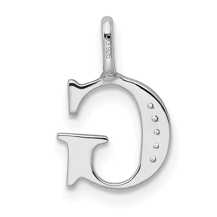 Lovely Rita's Pendants & Charms 14K White Gold Diamond 0.025-CT Letter G Initial Charm Pendant