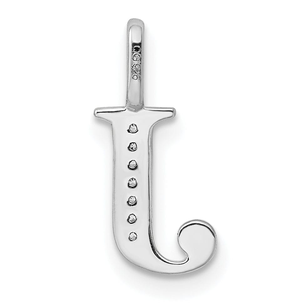 Lovely Rita's Pendants & Charms 14K White Gold Diamond 0.025-CT Letter J Initial Charm Pendant