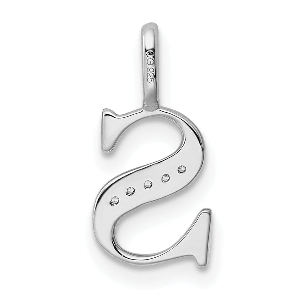Lovely Rita's Pendants & Charms 14K White Gold Diamond 0.025-CT Letter S Initial Charm Pendant